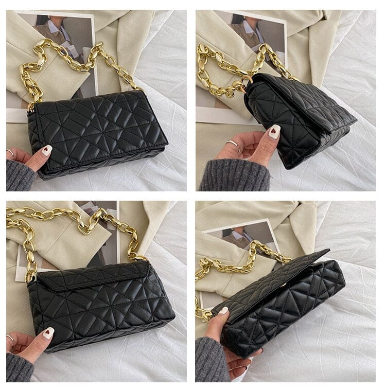 Bolsa de Ombro Feminina Carteira - Alça Corrente Grossa