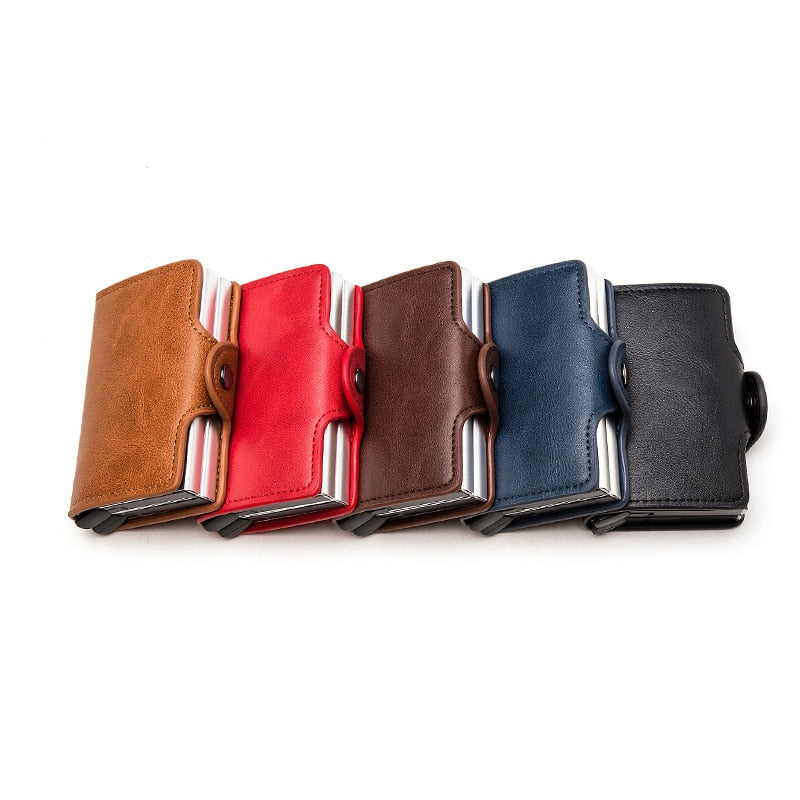 Carteira RFID de Couro Antifurto com Porta Cartões