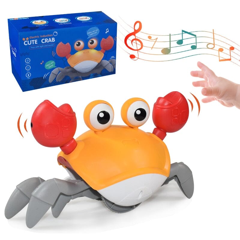 Caranguejo Brinquedo Musical Fujão Com Sensor de Obstáculos