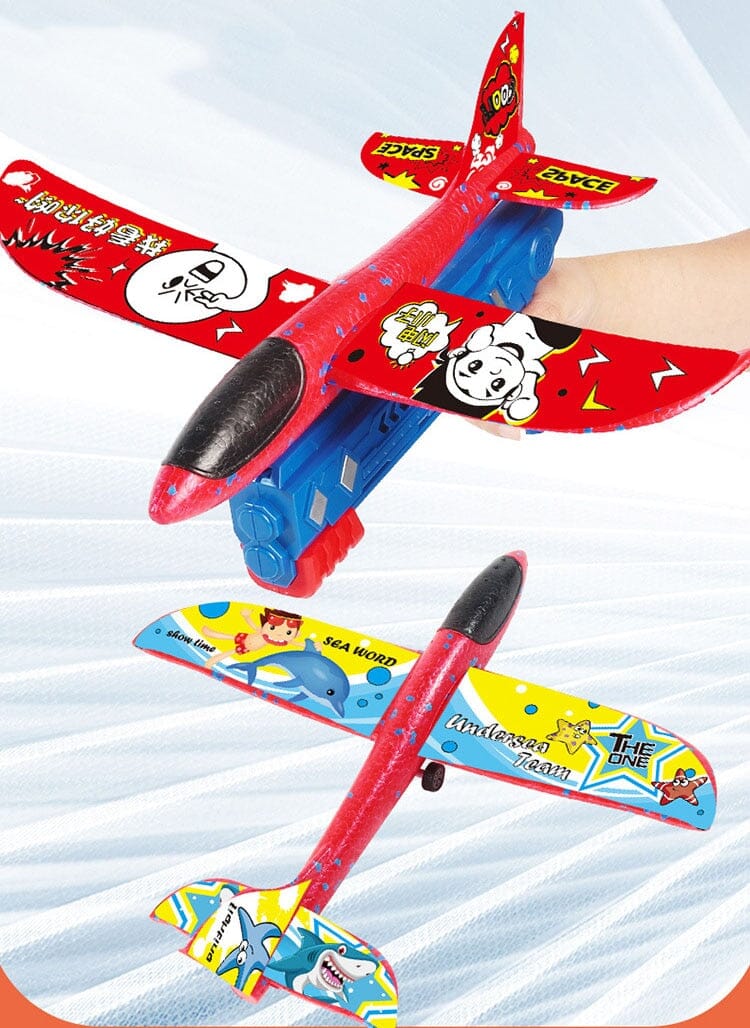 Avião Planador Com Lançador - Brinquedo Aeronave Voadora