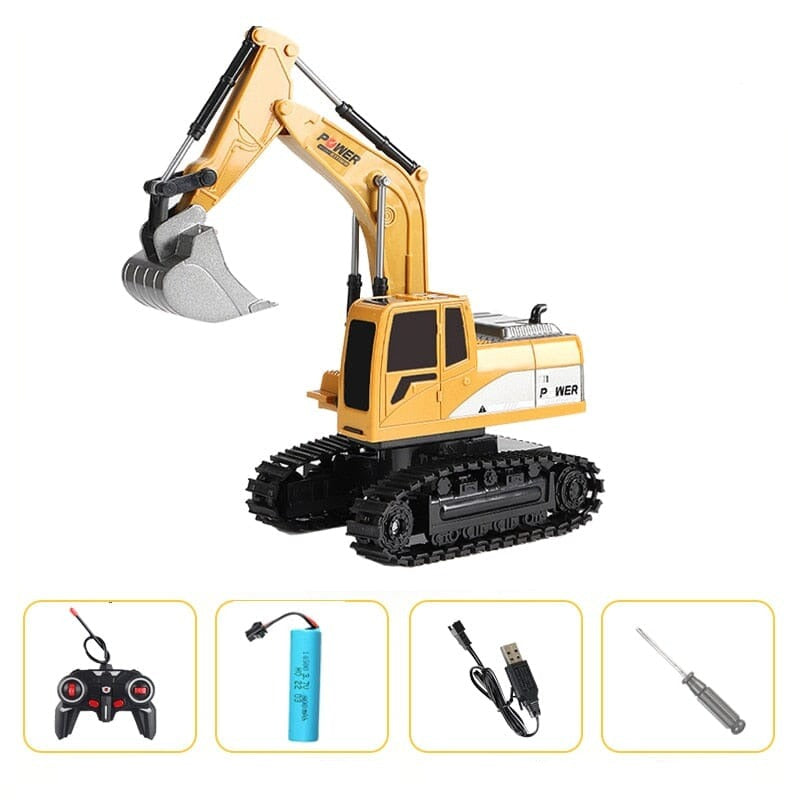 Escavadeira De Controle Remoto - Brinquedo Retroescavadeira