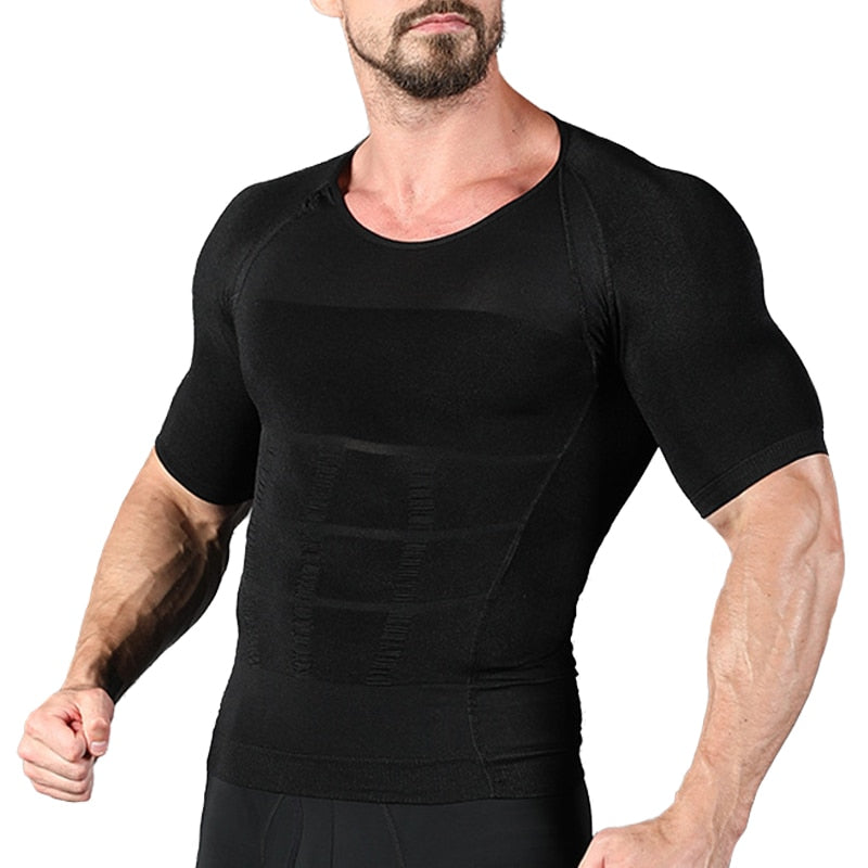 Camisa de Compressão Masculina Modeladora, Correção Postural