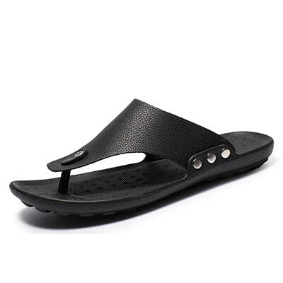 Chinelo de Couro Confortável Masculino - Antiderrapante