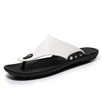 Chinelo de Couro Confortável Masculino - Antiderrapante